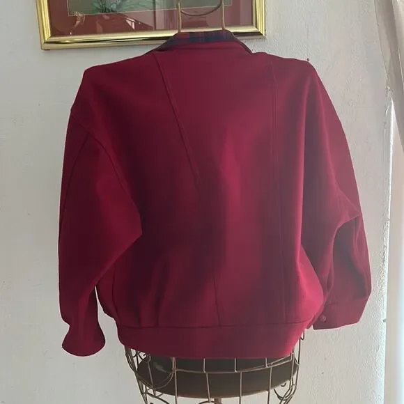 Vintage Burgundy Women's bomber jacket - Picture 6 of 7